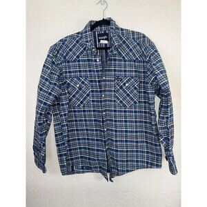 WRANGLER Thick Shacket Shirt Heavy Duty Cotton Pearl Snap Western Vintage H